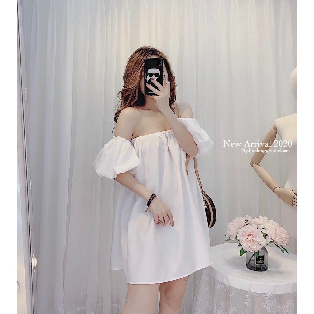 Áo Trễ Vai Bèo Tay Phồng Rộng Dễ Thương