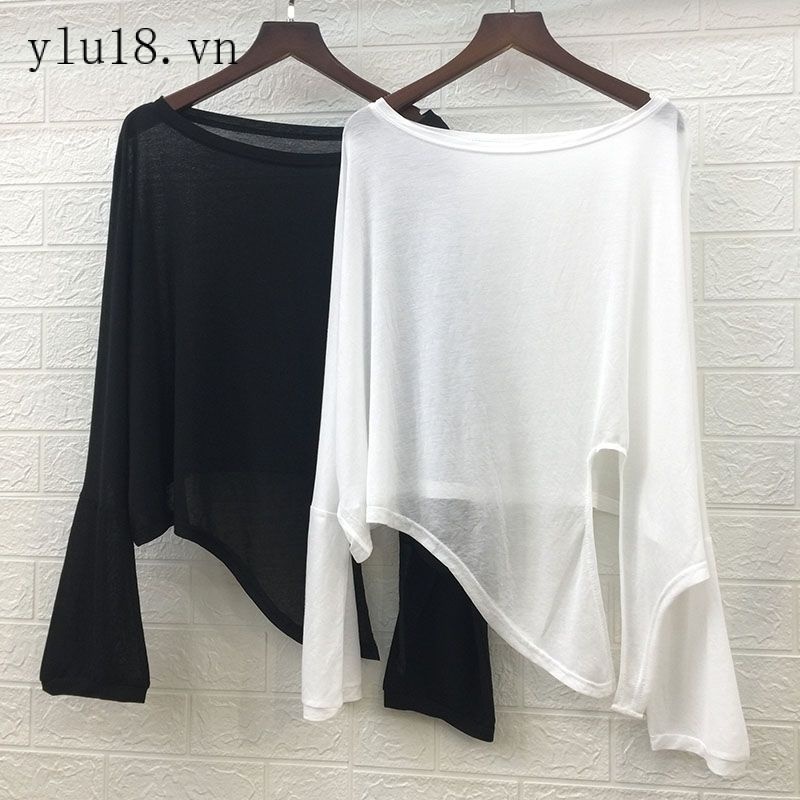 Áo Thun Chống Nắng Tay Dài Dáng Rộng Thiết Kế Thắt Nút Màu Trơn Thời Trang Mùa Hè Mới 300 Jin