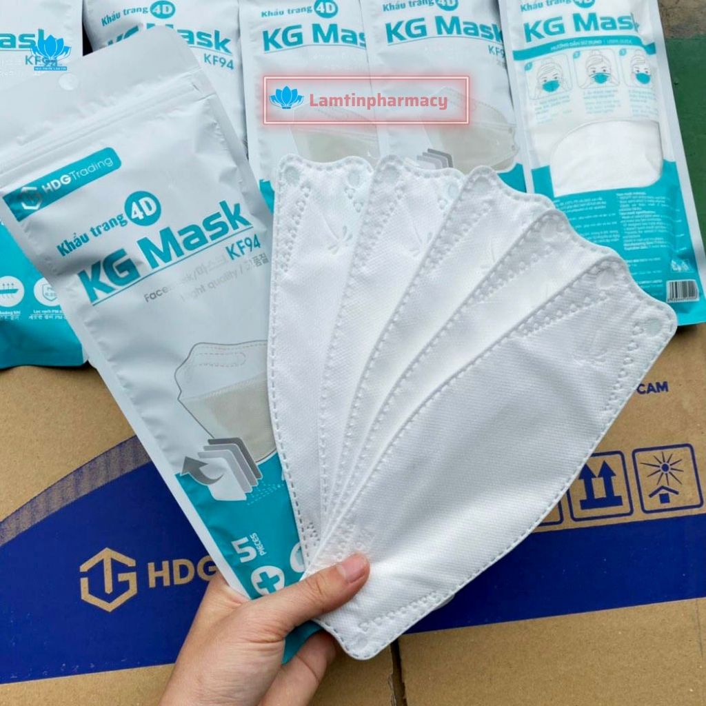 Khẩu trang y tế 3D KG 94 mask việt nam - hàn quốc, chống giọt bắt, không mờ kính,  nhòe son( tặng quà chất ) ( set 5cái)