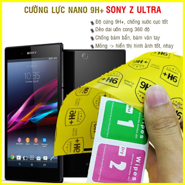 Dán cường lực mặt trước, mặt sau Sony Z Ultra