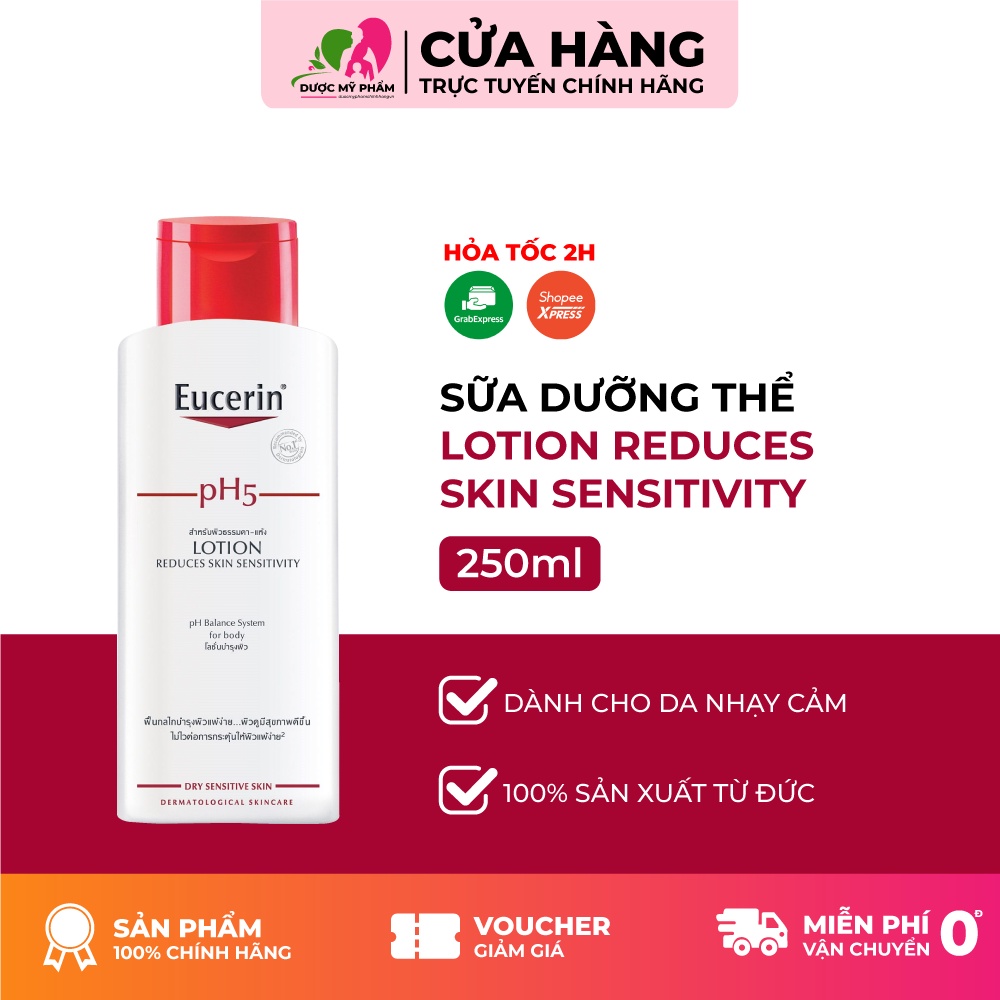 EUCERIN SỮA DƯỠNG THỂ DÀNH CHO DA NHẠY CẢM PH5 LOTION 250ML [Nhập Khẩu Chính Hãng]