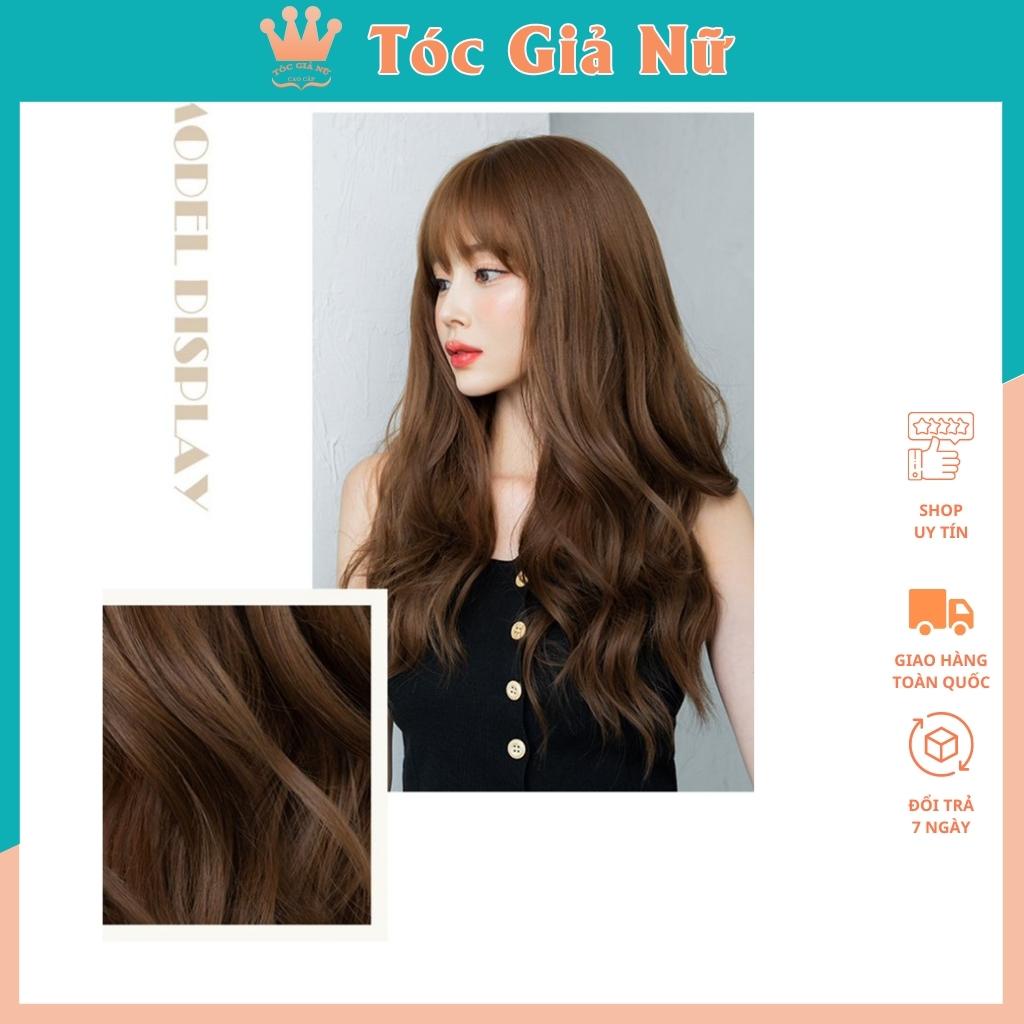 Tóc giả nữ đẹp nguyên đầu xù dợn sóng đẹp, tặng kèm lưới trùm tóc wig, mã 8269