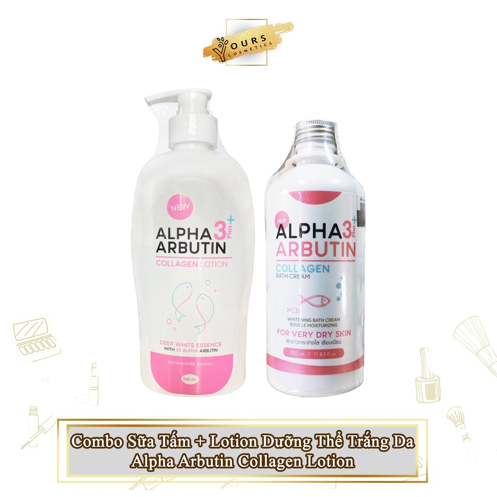 Combo Sữa Tắm Và Sữa Dưỡng Thể Alpha Arbutin Giúp Làm Đều Màu Da và Chống Lão Hóa Da