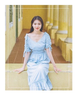 Đầm maxi xanh nhẹ