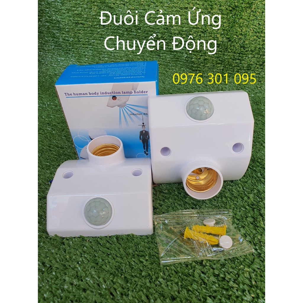 [Free Ship] Đuôi đèn cảm ứng hồng ngoại, tự động sáng khi có người chuyển động [ E27 ] Hot