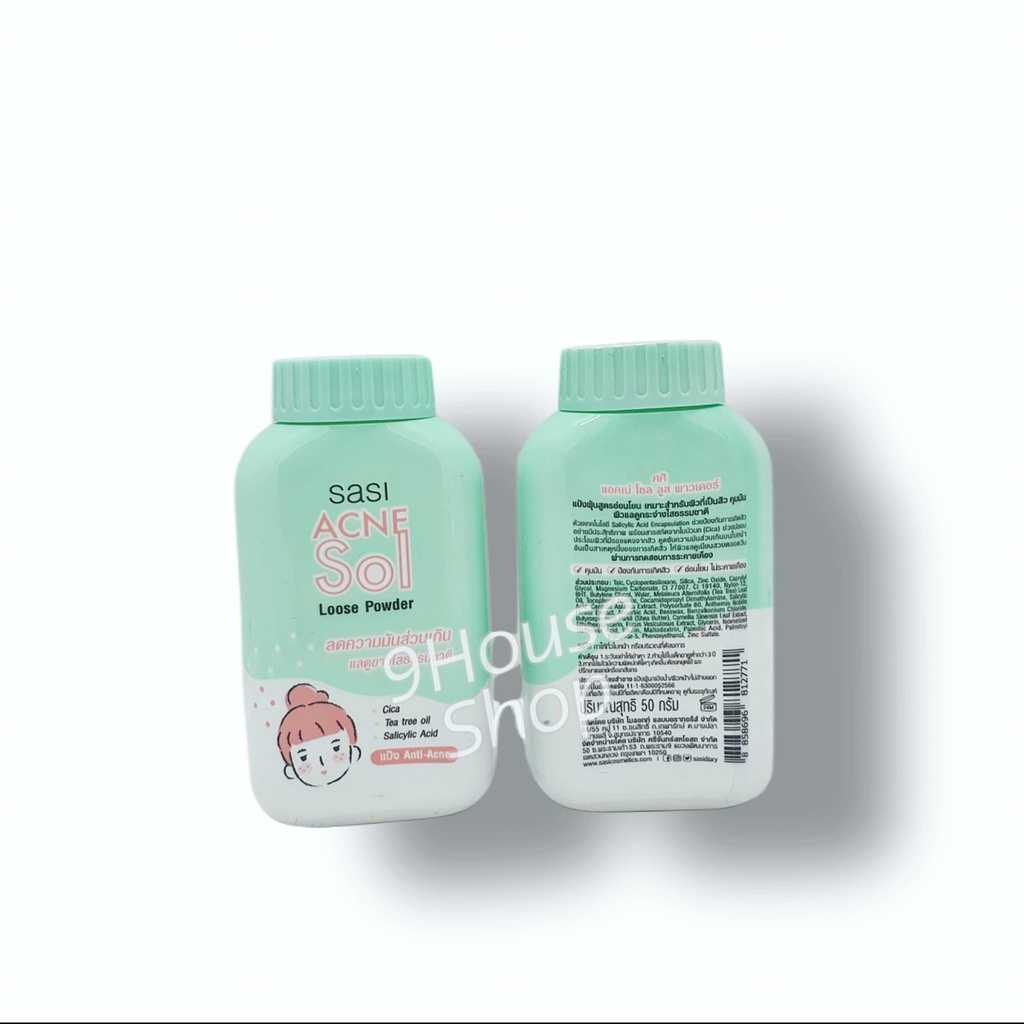 01 Phấn Rôm Dưỡng Da Kiềm Dầu SASI Thái Lan 50gram (dùng cho mặt)