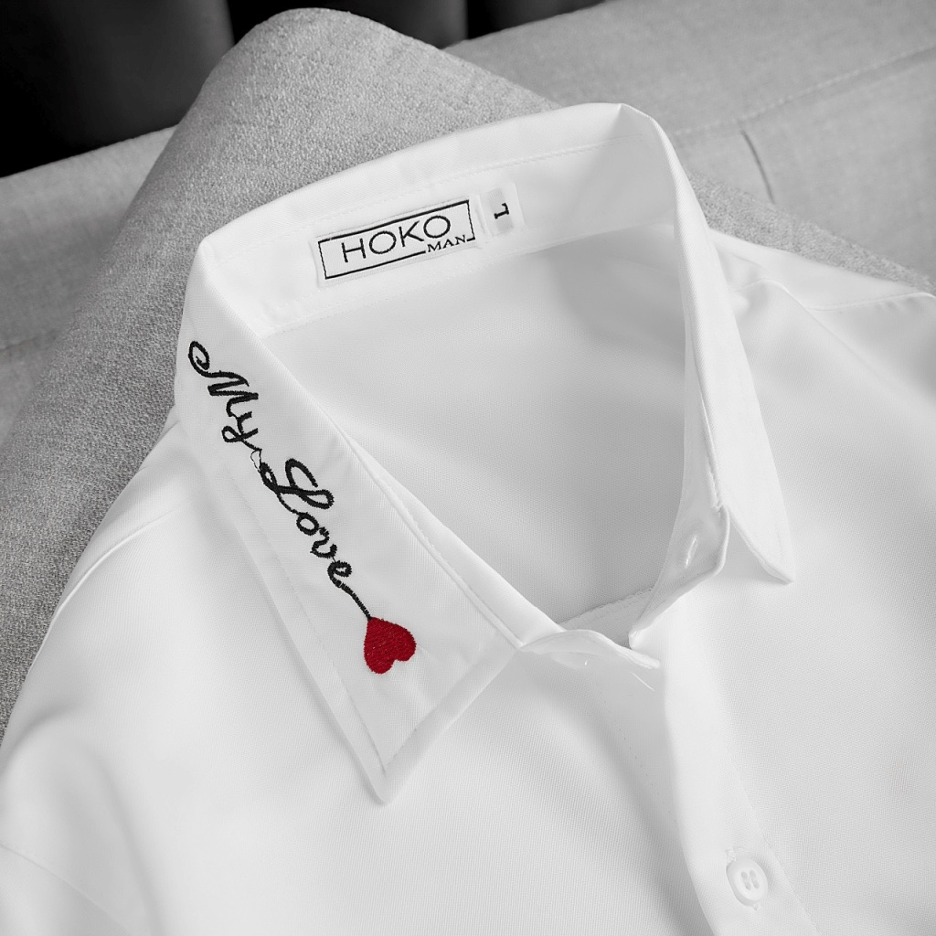 Áo Sơ Mi Nam Tay Dài Vải Lụa Cao Cấp Logo Thêu MY LOVE Phong Cách Soái Ca Nhẹ Nhàng Hot Trend [NEW UNISEX]