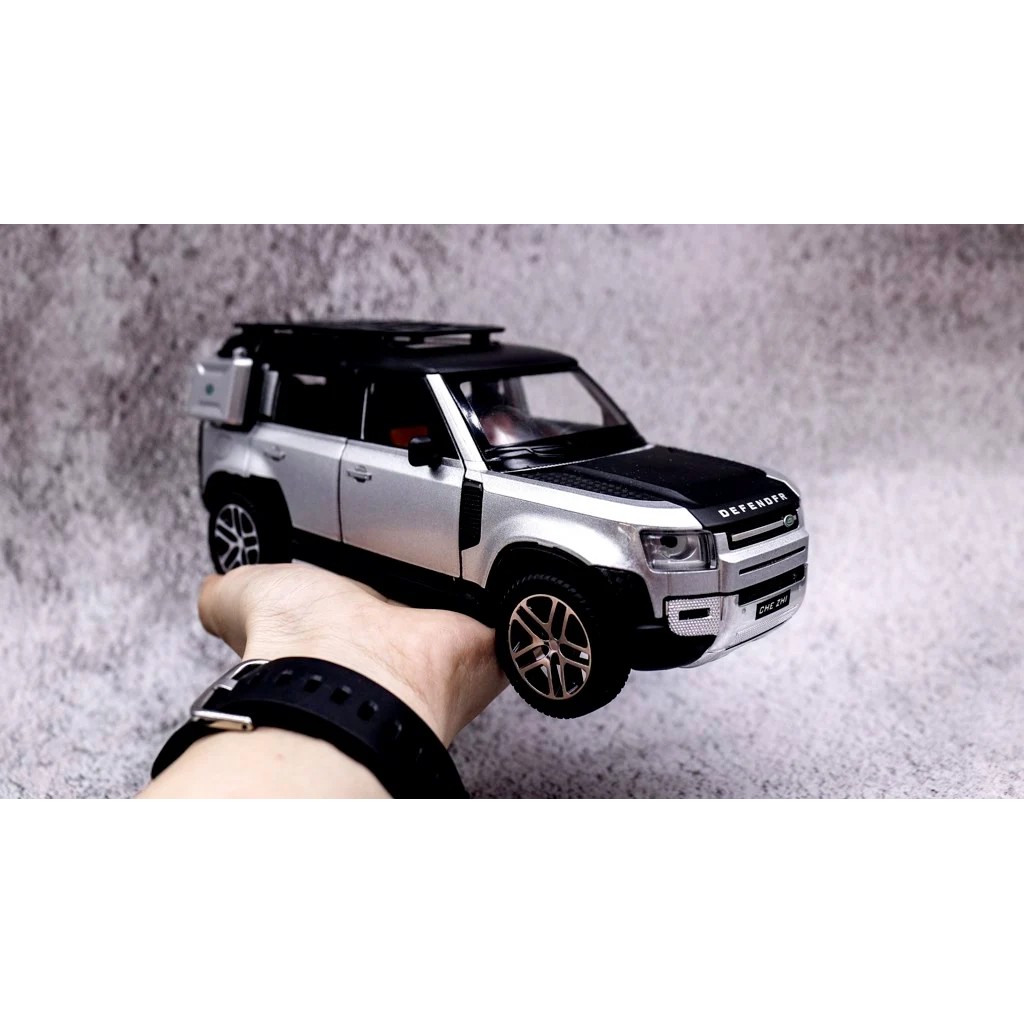 MÔ HÌNH XE LAND ROVER DEFENDER 2021 GRAY 1:24 CHEZHI 7673