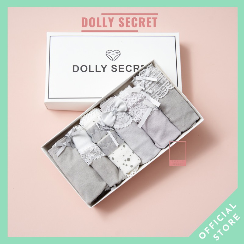 Hộp 6 quần lót nữ có nơ ren cực gợi cảm cao cấp tính năng nâng mông ERA DOLLY SECRET QL031