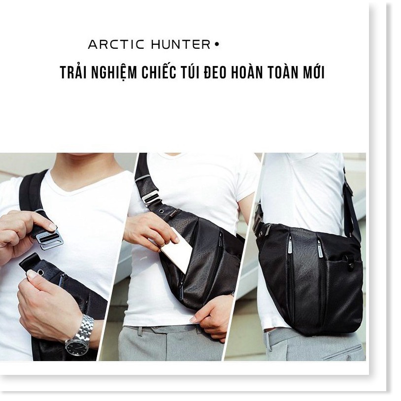 🔝 Túi đeo chéo vải giả da cao cấp, thiết kế ôm sát, gọn gàng – ARCTIC HUNTER – COWBOY