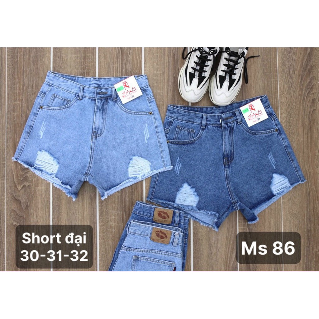 Quần sọt jean nữ rách tua lai size đại ảnh thật