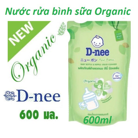 Túi nước rửa bình sữa Dnee ORGANIC 600ml Thái lan