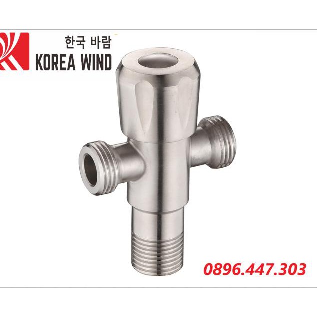 Van T chia bồn cầu – Van khóa giảm áp lực nước 2 đầu ra Inox SUS 304