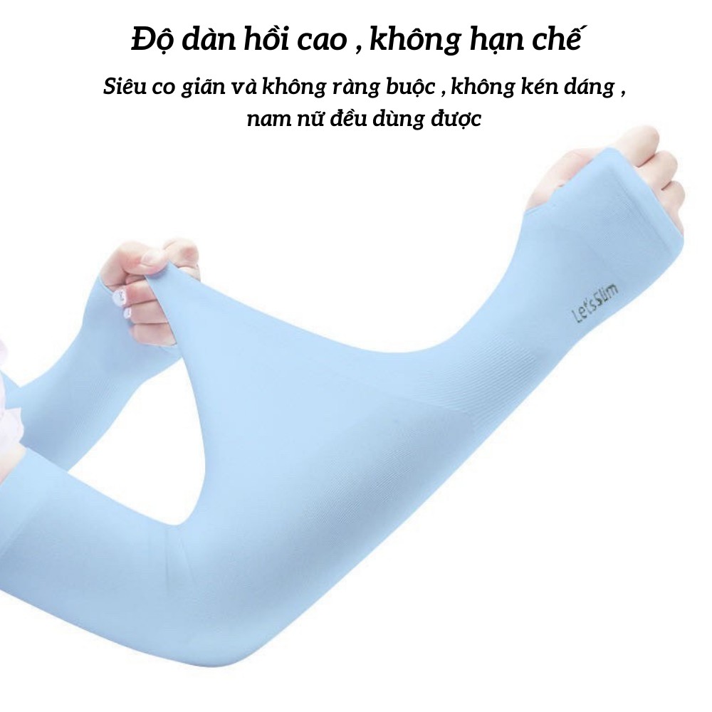 Găng tay chống nắng xỏ ngón Lets Slim, bao tay đi phượt siêu thoáng mát ATILA SHOP