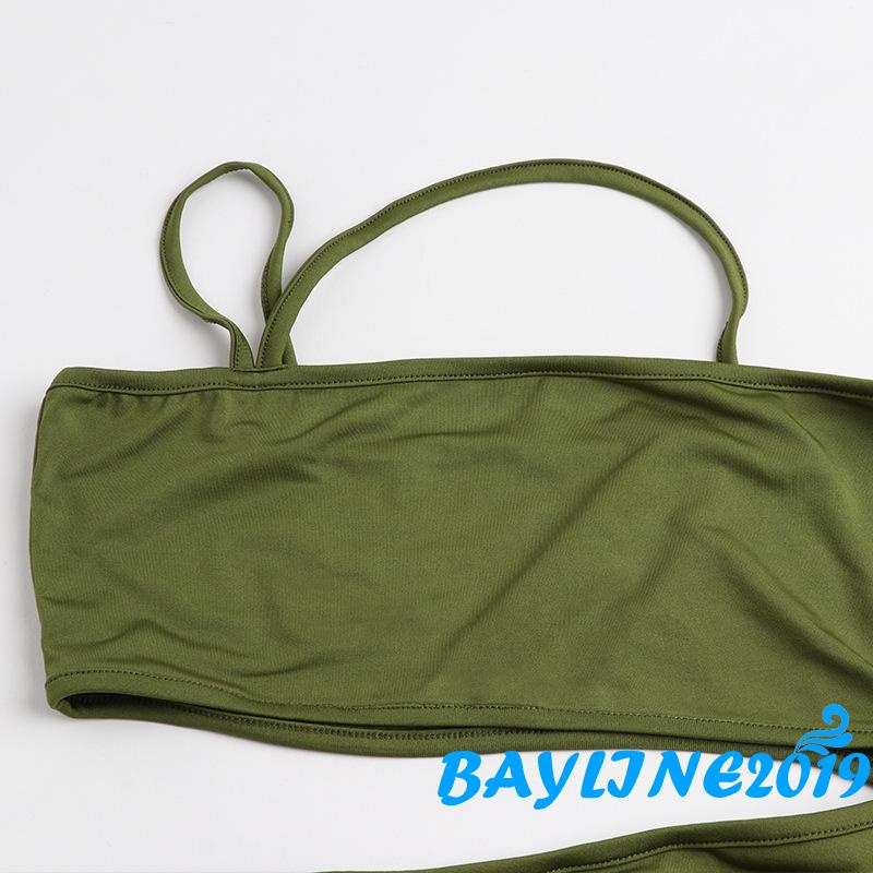 Đầm ôm lệch vai xếp ly màu trơn ôm dáng không tay cho nữ