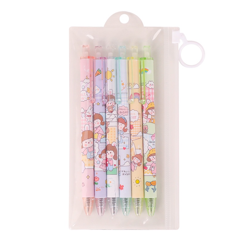 🍉Bút Bi Bấm Hình Cô Gái Anime Nhật Bản/ Quả Đào / Phi Hành Gia - Set Bút Viết Mực Đen Nhiều Mẫu Cực Xinh DUASHOP