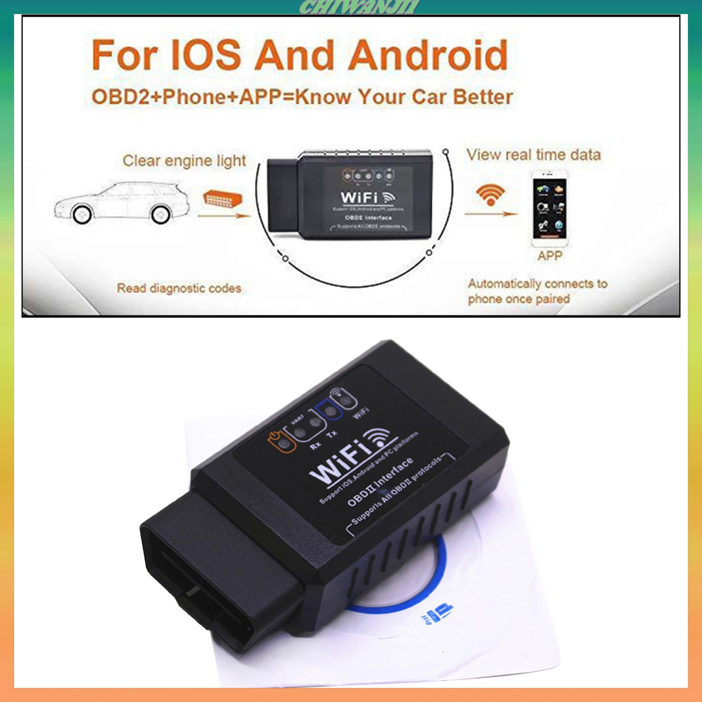 Máy chẩn đoán OBD2 Wifi Mini trên xe hơi cho iOS/Android