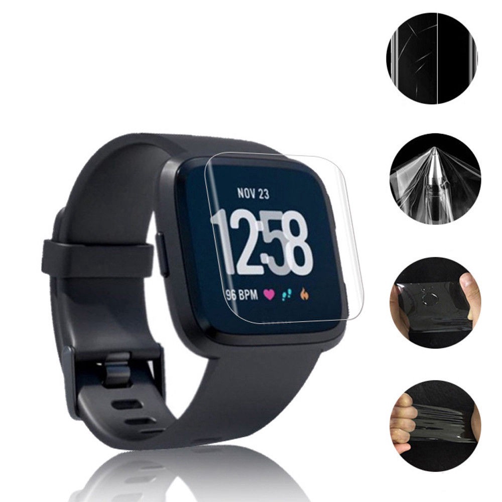 Set 5 kính cường lực bảo vệ màn hình cho đồng hồ thông minh Fitbit versa (Có bán lẻ)