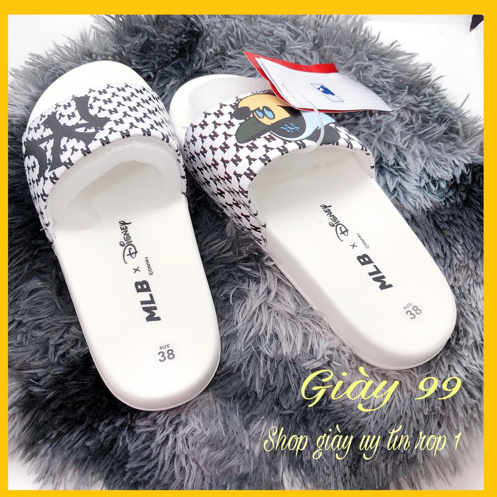 [ Hot - Hàng Chuẩn ] Dép Quai Ngang Micky ML,B N.Y Trắng - Giày 99 | BigBuy360 - bigbuy360.vn