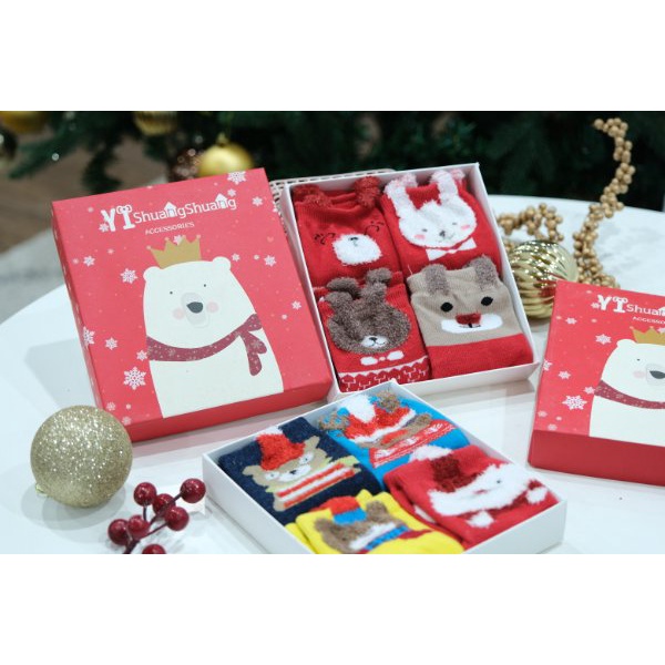 Tất noel cho bé - hộp 4 đôi