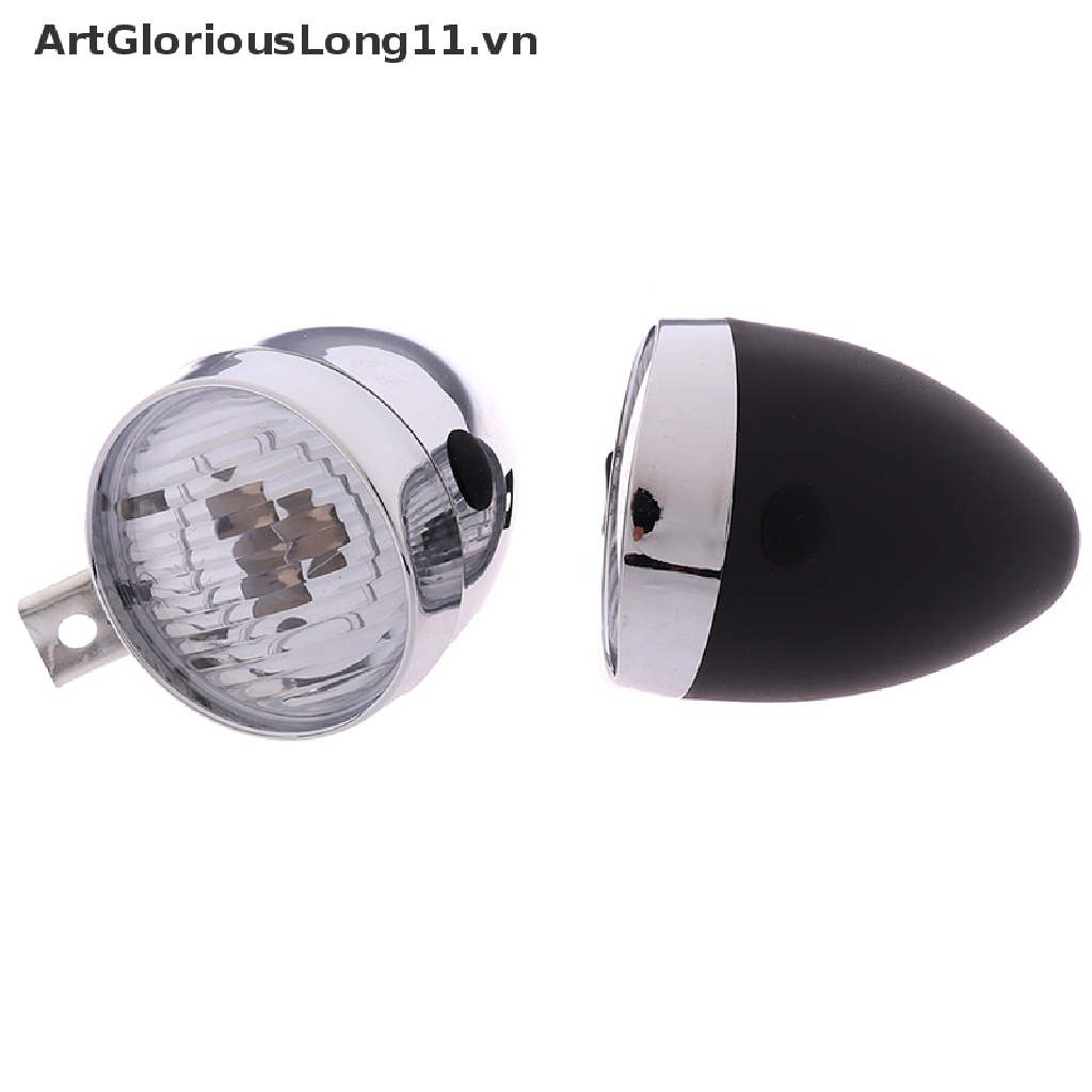 Đèn Pha LED 3 Bóng Gắn Phía Trước Xe Đạp Phong Cách Cổ Điển
