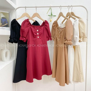 váy suông nhíu ngực 10093