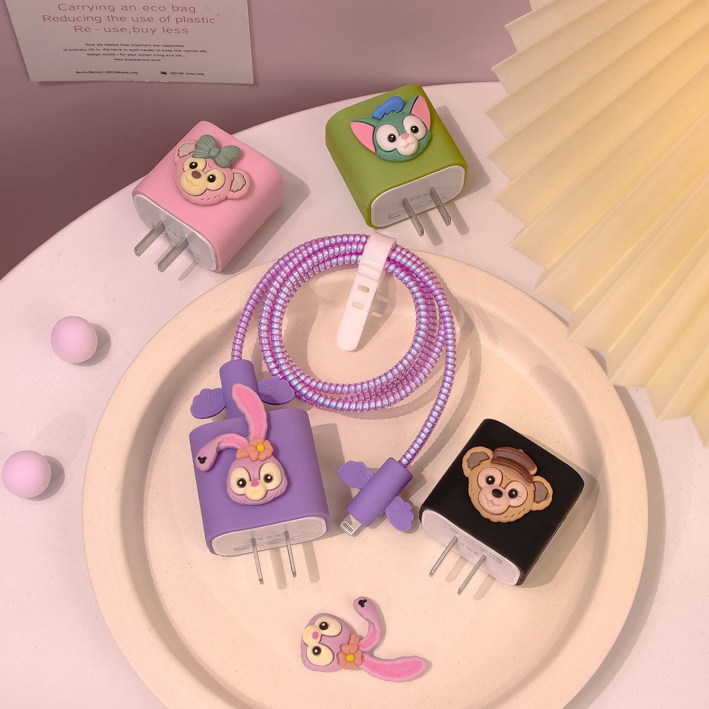 Vỏ đựng bảo vệ bộ sạc/dây tay nghe họa tiết hoạt hình dễ thương thích hợp cho iPhone