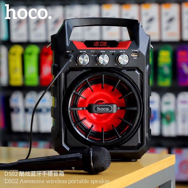 [CHÍNH HÃNG] Loa Thùng Karaoke Mini Hoco DS02 15W Thiết Kế Hiện Đại -Công Suất Mạnh Mẽ - Âm Vang Ấn Tượng -Tặng Kèm MIC