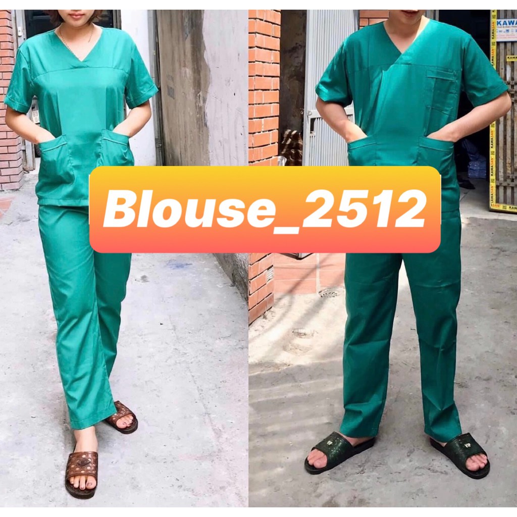 Bộ quần áo phẫu thuật màu xanh - Nam, Nữ - Đồng phục phẫu thuật Bác sĩ, cho các Spa, Phòng khám, thẩm mỹ viện