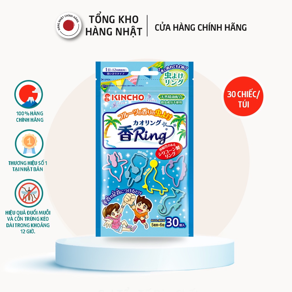 Vòng Đeo Tay Tránh Muỗi Hương Trái Cây Kincho Nhật Bản (30 chiếc 1 túi)