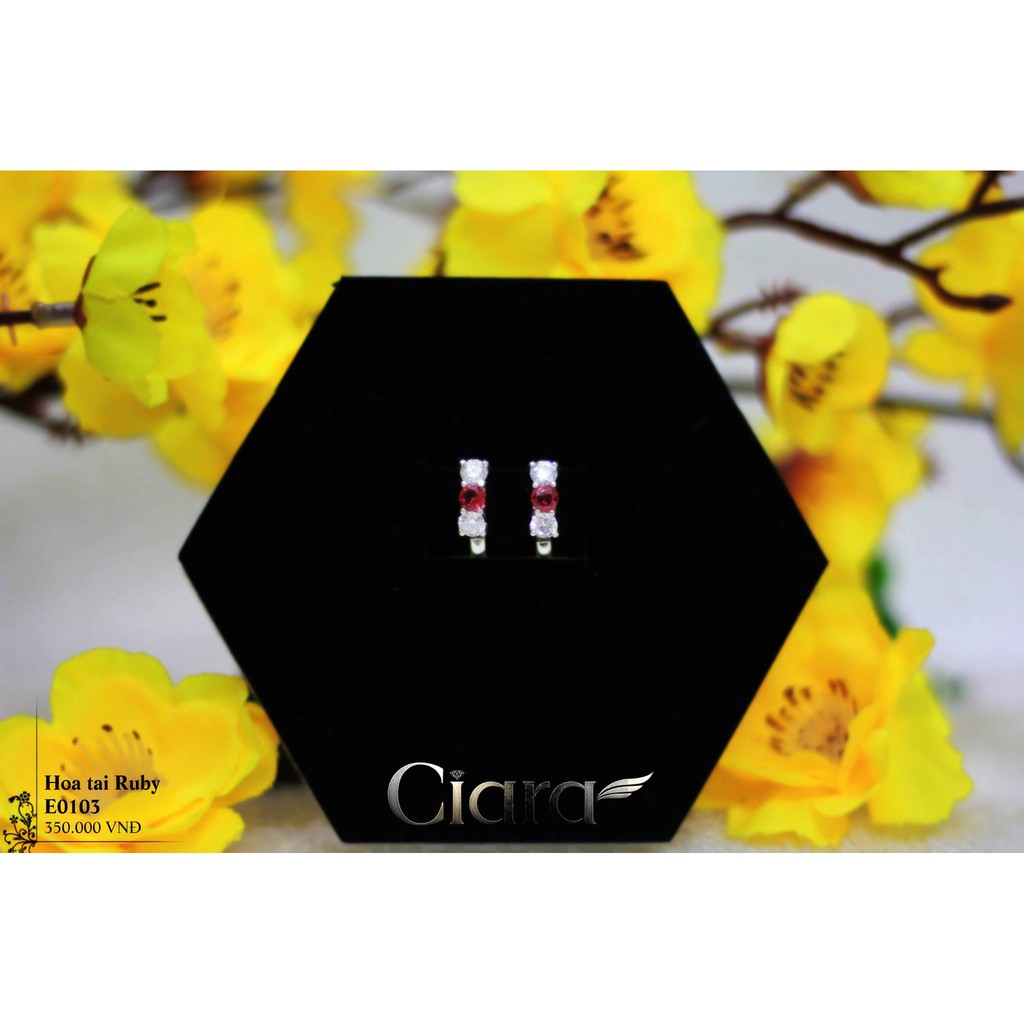 Hoa tai bạc basic sang trọng đính đá