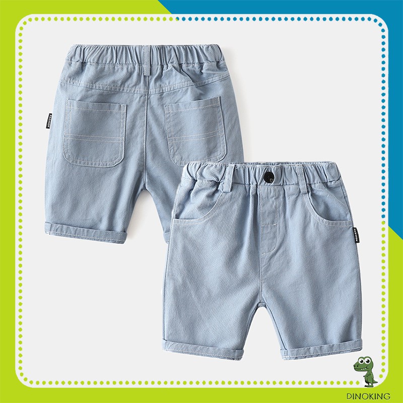 Quần đùi bé trai DINOKING Quần Short lửng trẻ em chât kaki jean mềm mại cho bé 2 - 8 tuổi QS07