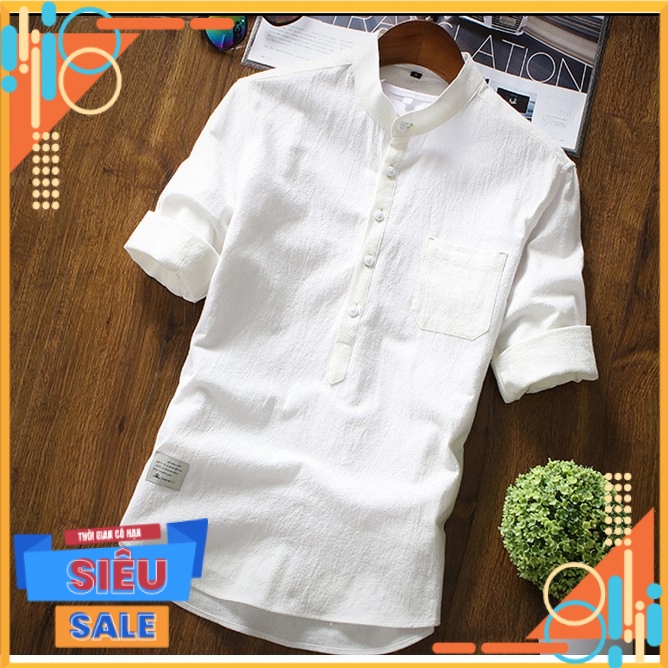 Sơ mi nam AD13 - Áo sơ mi nam đũi gai tay lỡ cực Hot, phong cách Freestyle cực chất - Áo sơ mi Hot hit