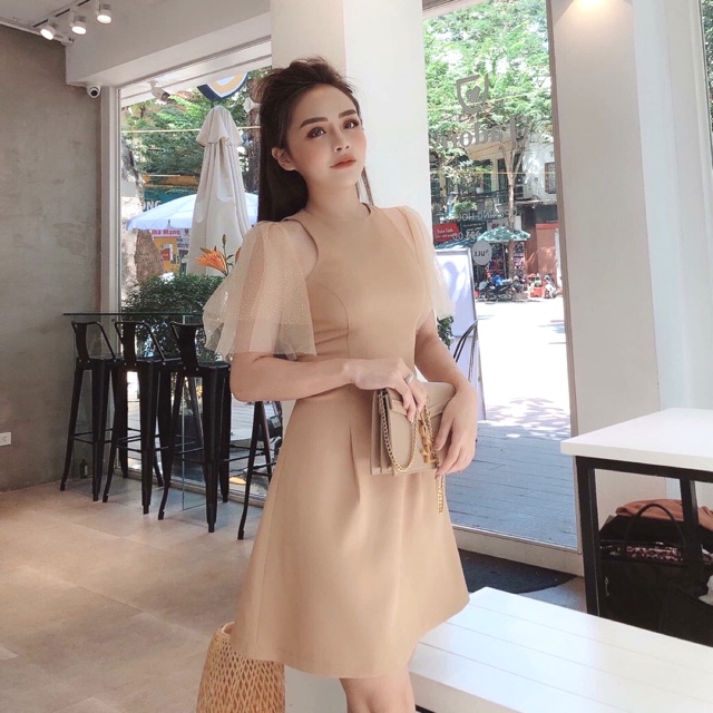 Đầm Xoè Phối Lưới