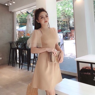 Đầm xoè phối lưới