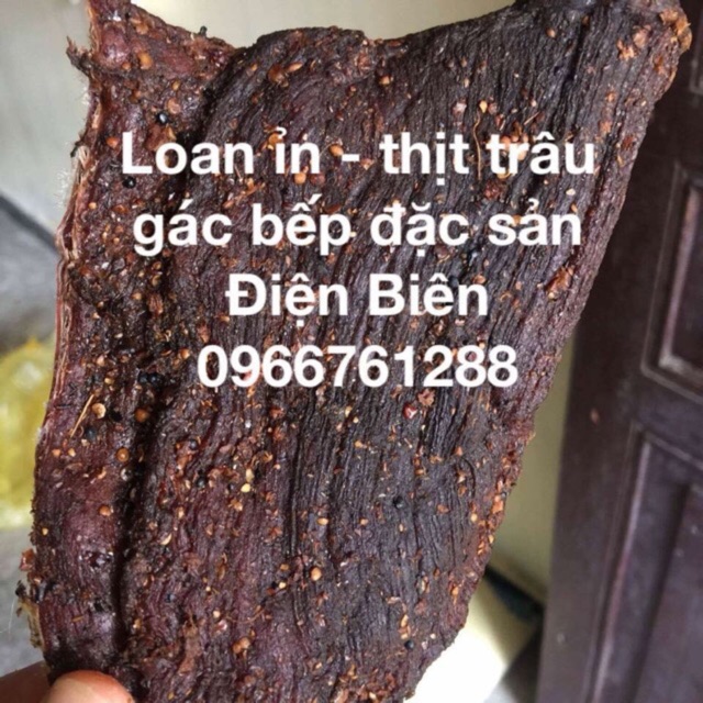Thịt trâu gác bếp nhà làm tặng kèm chẩm chéo và tương ớt mường khương- 300gam