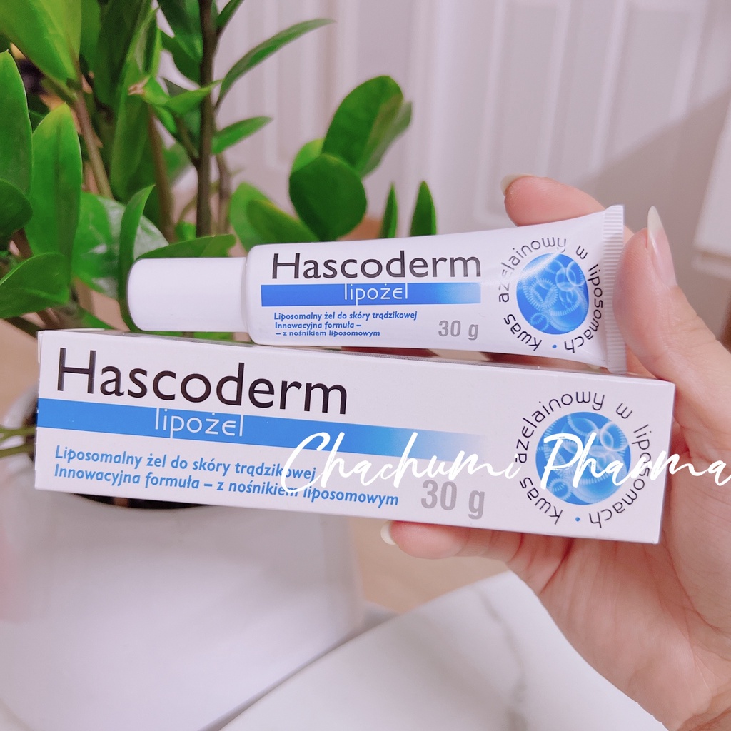 Gel Hascoderm Azelaic acid giảm mụn, giảm thâm, mụn đầu đen 30g