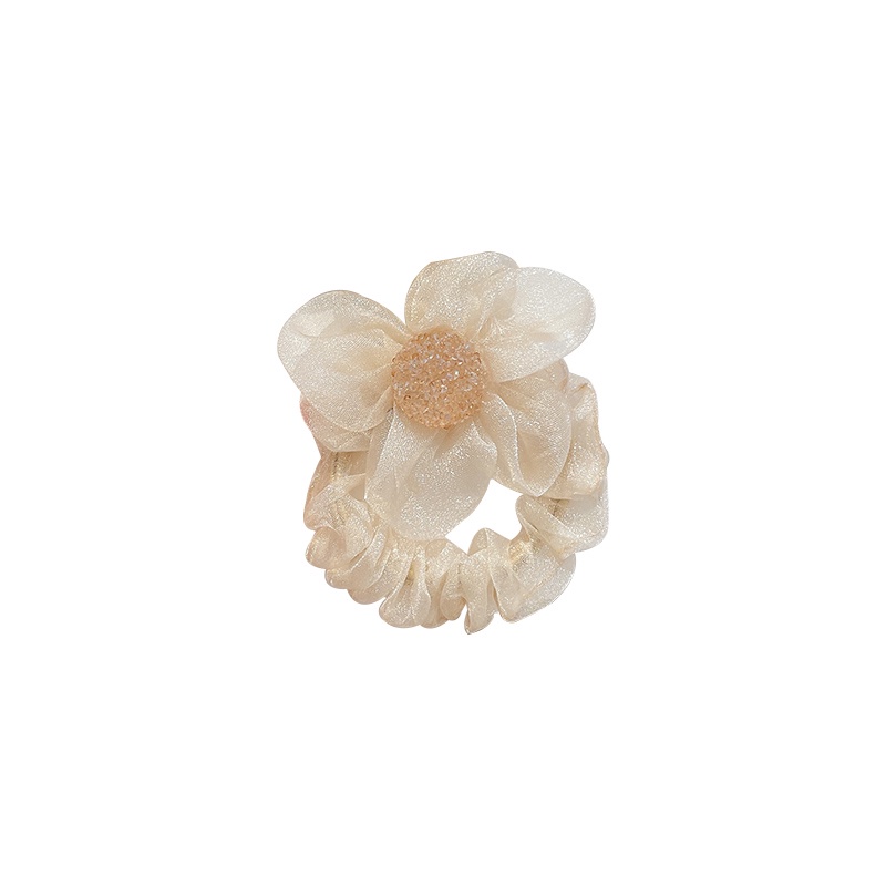 Dây Buộc Tóc Đuôi Ngựa Đính Đá Hình Hoa Hướng Dương Đáng Yêu Cho Nữ