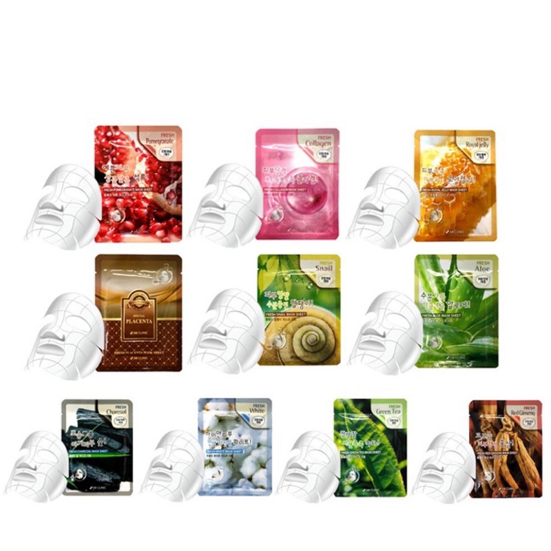 Mặt nạ giấy - Mask dưỡng trắng da dưỡng ẩm chiết xuất từ thiên nhiên 3W CLINIC Hàn Quốc 23ml
