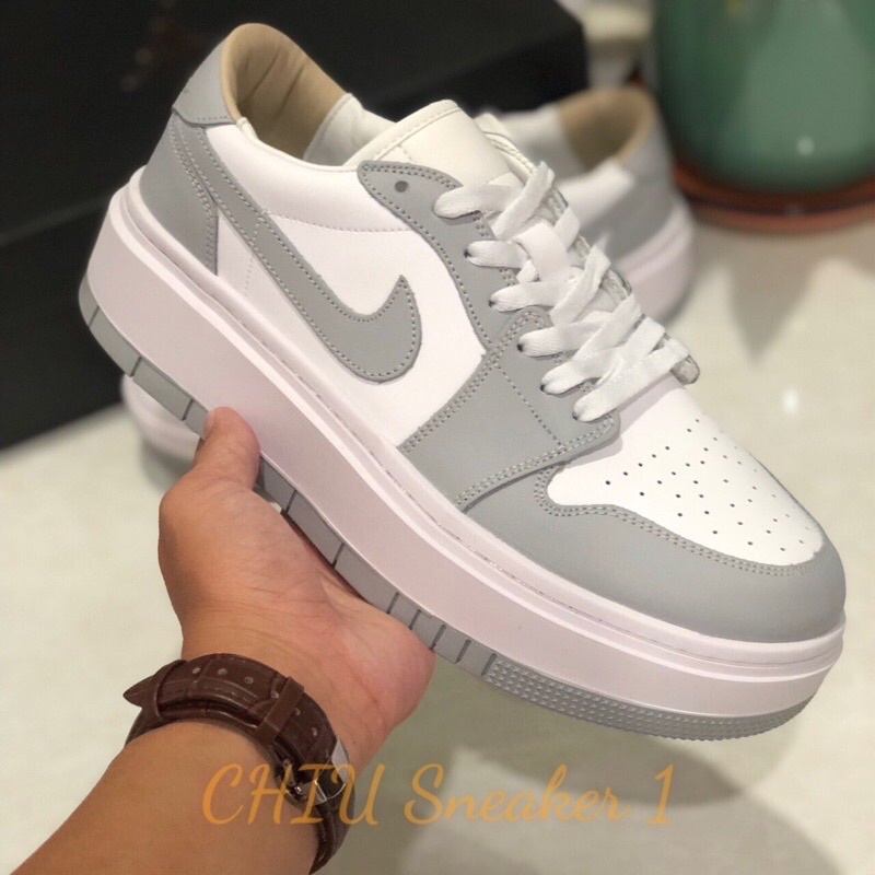 Giày thể thao tăng chiều cao nam nữ Jordan cổ thấp đế cao giày Jordan 1 LV8D Elevated ‘Wolf Grey’