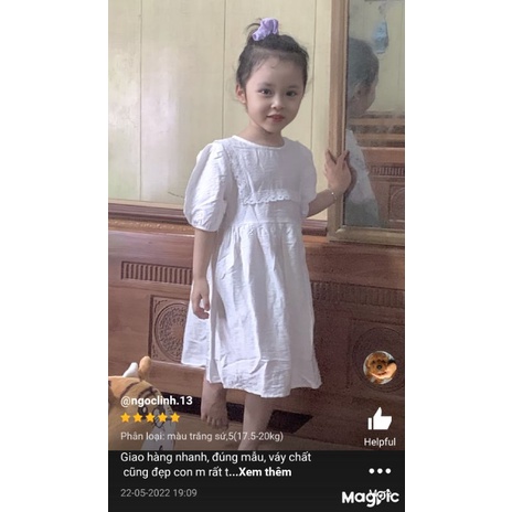 Váy công chúa bé gái,Váy cho bé gái babydoll phối ren chất liệu cao cấp cho bé size 8-32kg