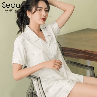 Bộ Đồ Ngủ Nữ Quần Đùi Lụa Satin Seduce P04 Hoa