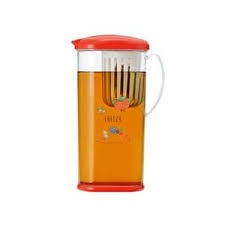 Bình nướ́c 2L dạng cao có khay tách bã trà màu đỏ NỘI ĐỊA NHẬT BẢN