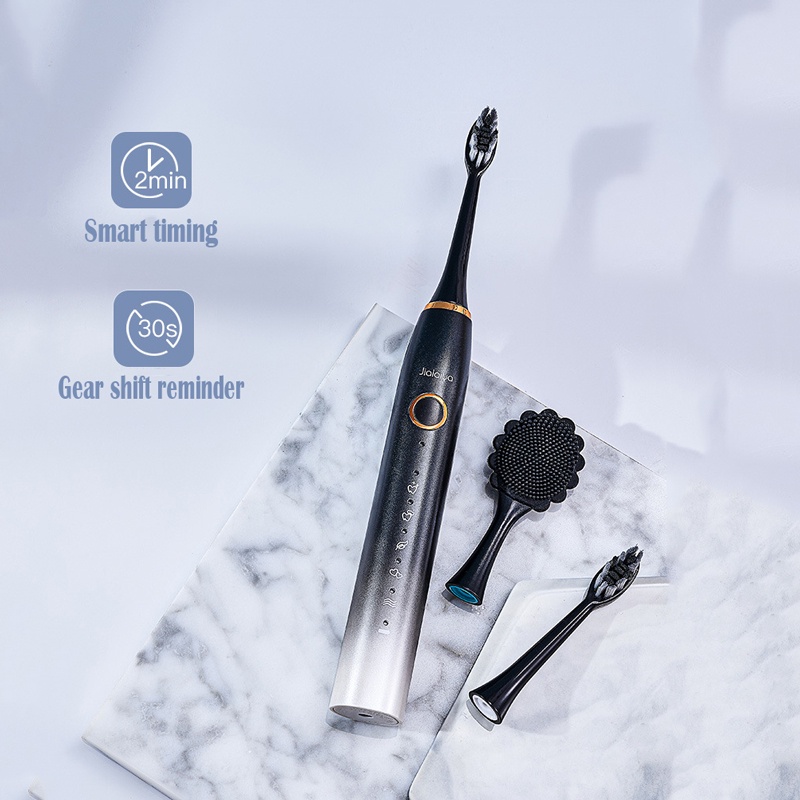 Bàn Chải đánh Răng điện JIALAIYA Tặng 5 Đầu Chải Mềm,5 Chế độ，IPX8 Không Thấm Nước Sóng âm Bàn Chải đánh Răng Tự động Làm Trắng Răng