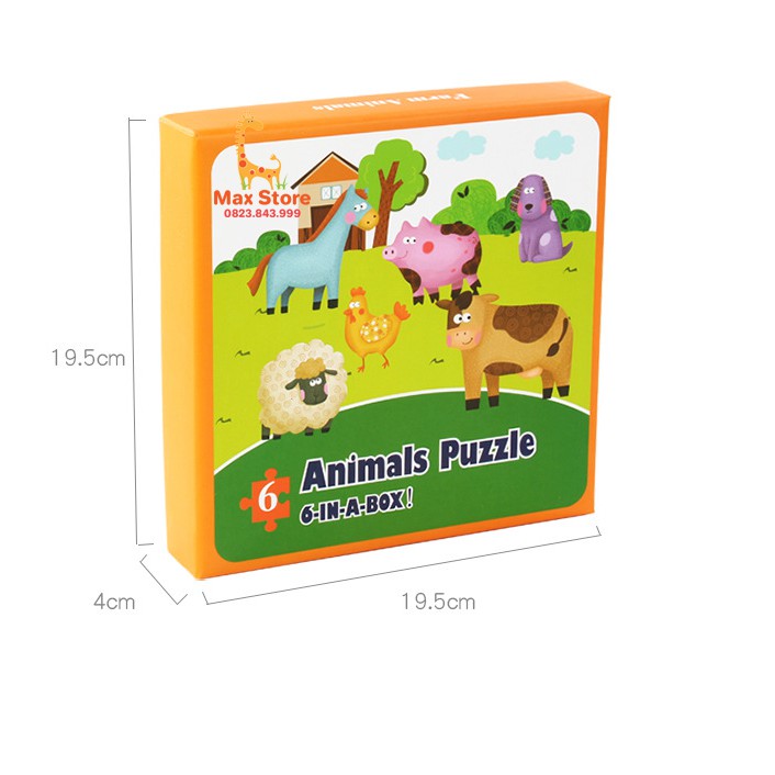 (Mẫu Lớn Siêu Đẹp) Đồ Chơi Ghép Hình Puzzle 6 Miếng