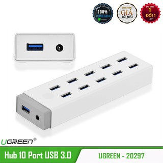 HUB USB 10 Cổng USB 3.0 Cao Cấp Có Nguồn 12V 5A Chính Hãng Ugreen 20297