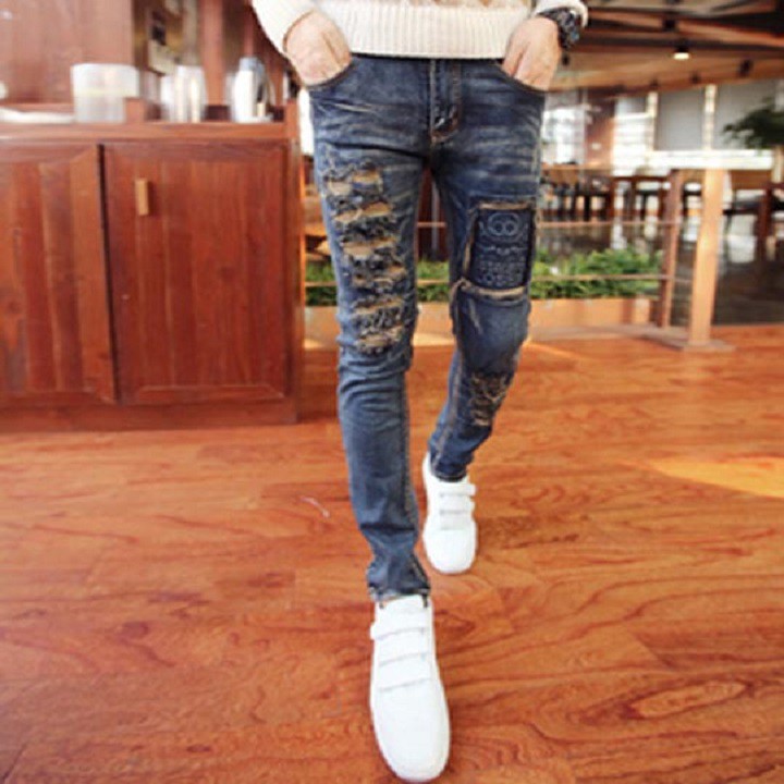 Quần jeans rách đầu lâu loser Mã: ND0478