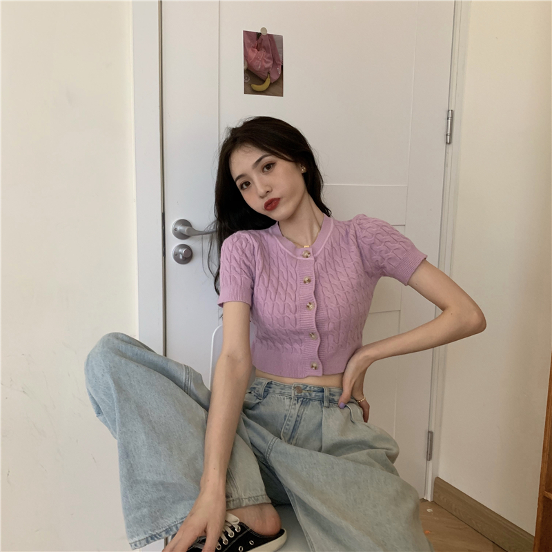 Áo croptop SUXI dệt kim thời trang cho nữ với nhiều màu tuỳ chọn