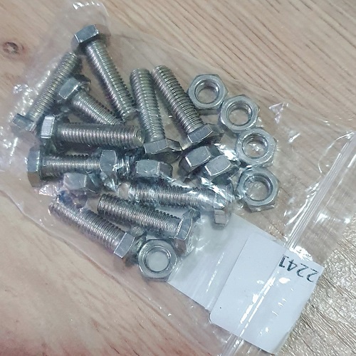 Gói 10 Bộ Bulon Đầu Bằng Phẳng Lục Giác Ngoài INOX 304 Size M8 Răng 8mm Dài 33mm Sáng Bóng Gia Công Tỉ Mỉ