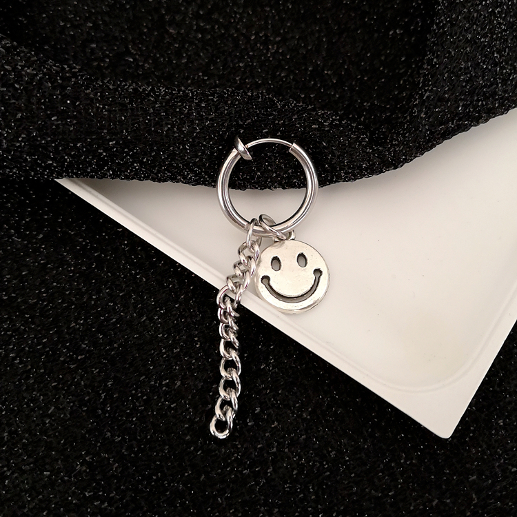 Bông tai dài hình mặt cười phong cách retro thời trang